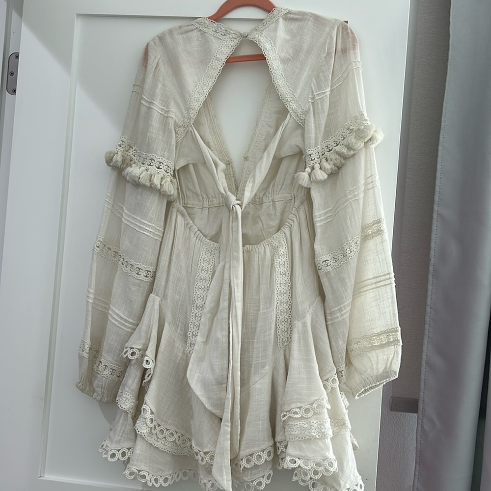 HEMANT & NANDITA Ruby white Lace Trim off white Dress XS - Picture 4 of 6